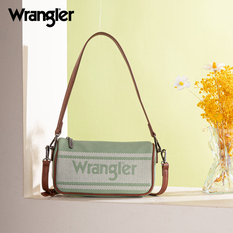 Wrangler Leather Trim Canva Crossbody Bag