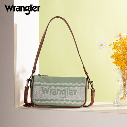 Wrangler Leather Trim Canva Crossbody Bag