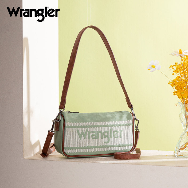 Wrangler Leather Trim Canva Crossbody Bag