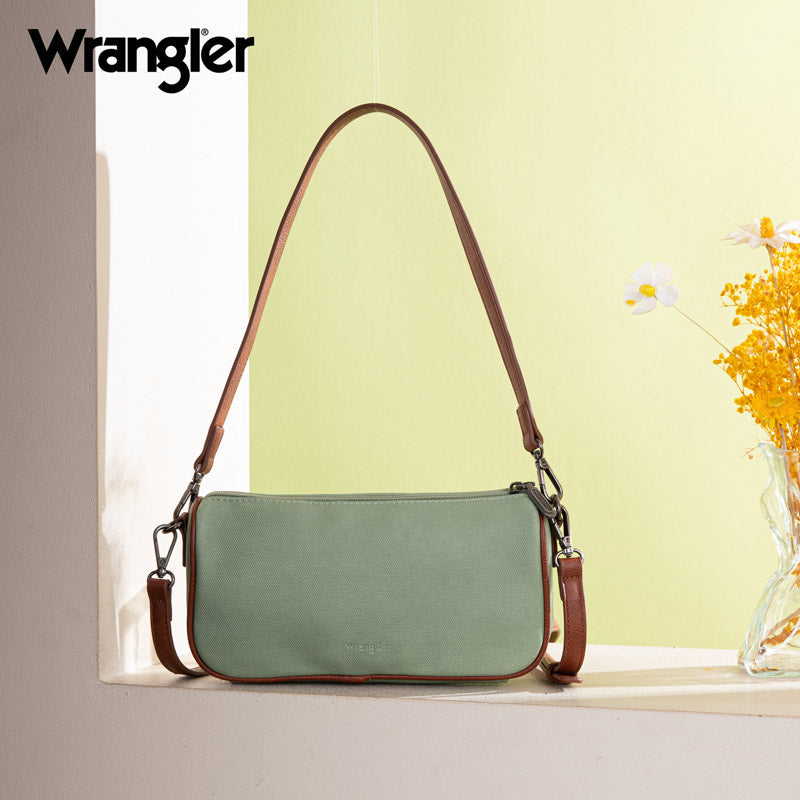 Wrangler Leather Trim Canva Crossbody Bag