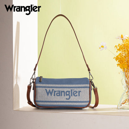 Wrangler Leather Trim Canva Crossbody Bag