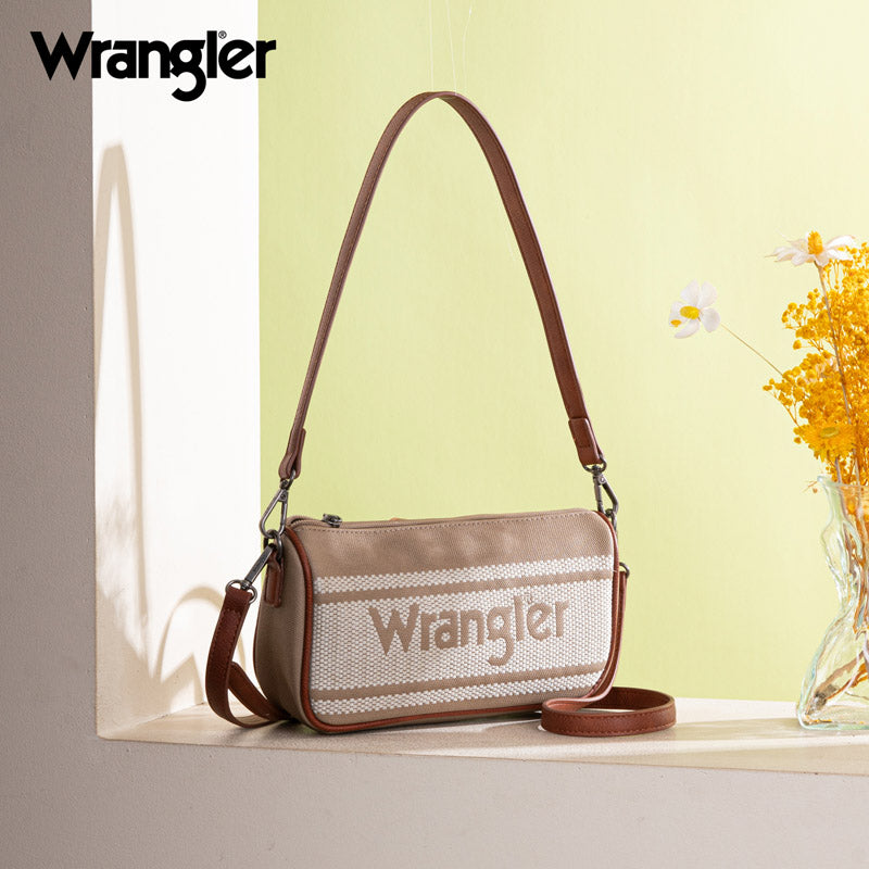 Wrangler Leather Trim Canva Crossbody Bag