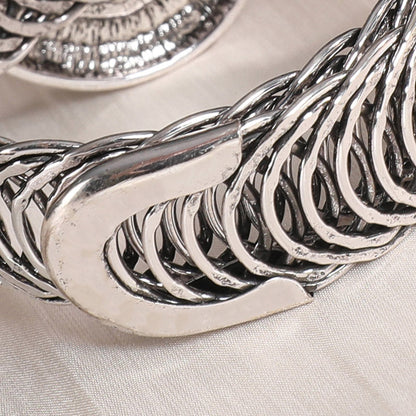 Rustic Couture's® Vintage Navajo Antique Silver Concho Bracelet