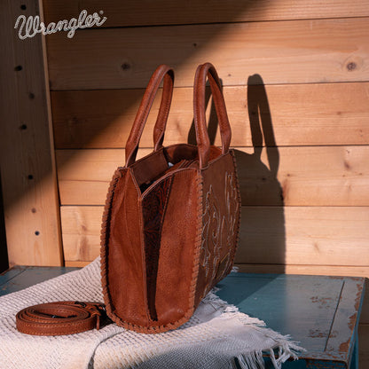 Wrangler Embroidered Boot Scroll Tote Bag