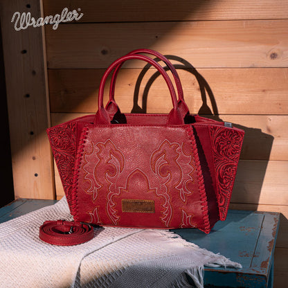 Wrangler Embroidered Boot Scroll Tote Bag