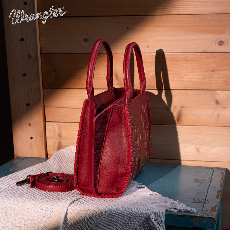 Wrangler Embroidered Boot Scroll Tote Bag