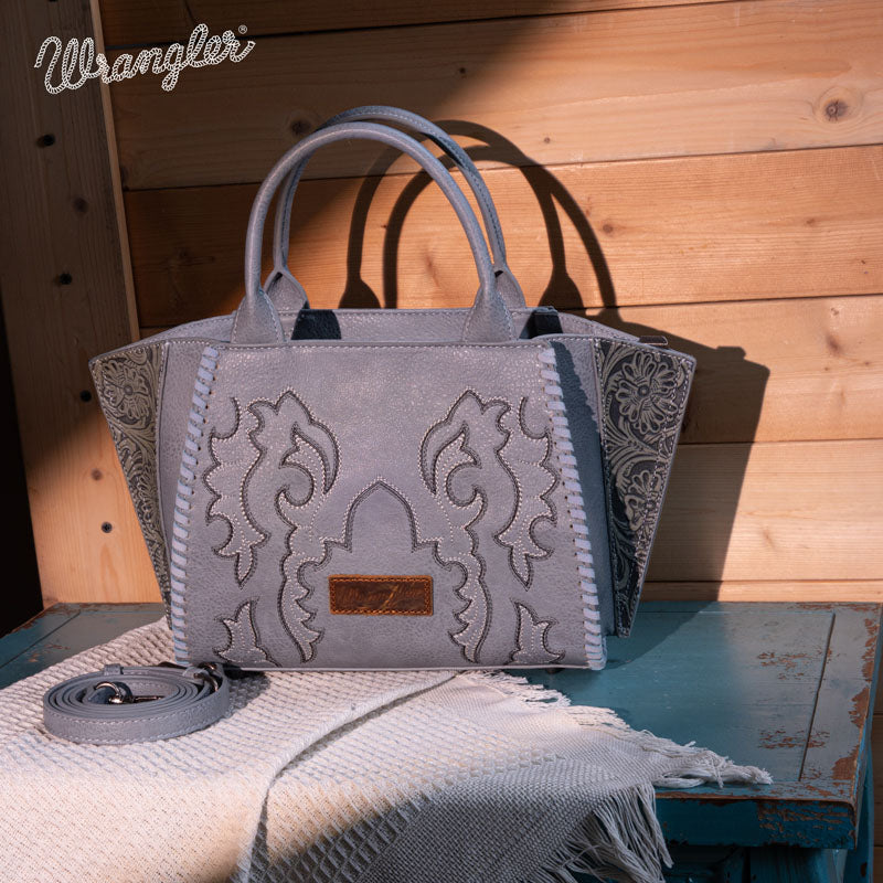 Wrangler Embroidered Boot Scroll Tote Bag