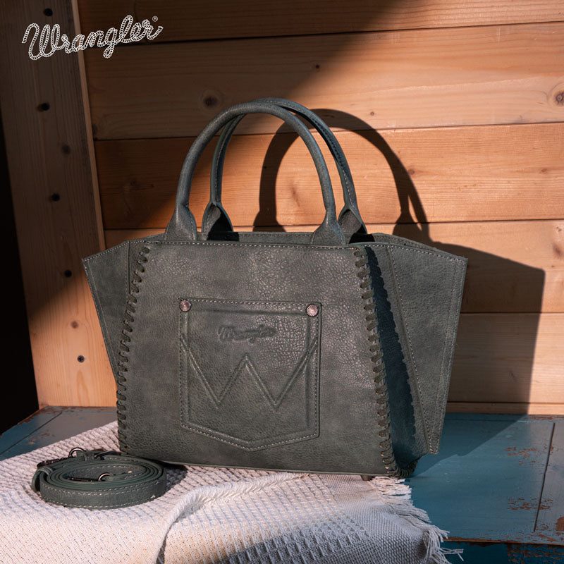 Wrangler Embroidered Boot Scroll Tote Bag