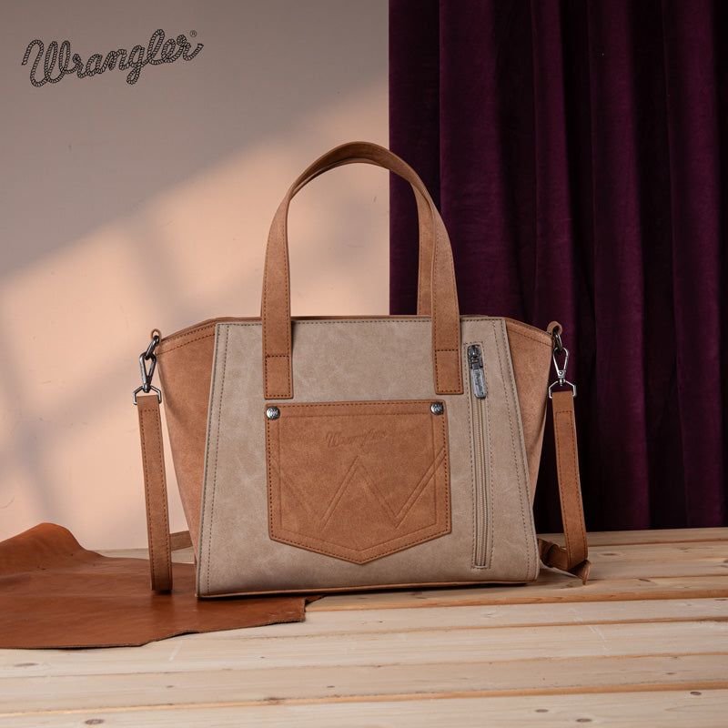 Wrangler Color Block Western Tote Bag