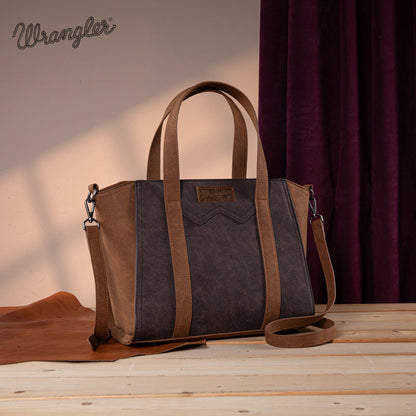 Wrangler Color Block Western Tote Bag