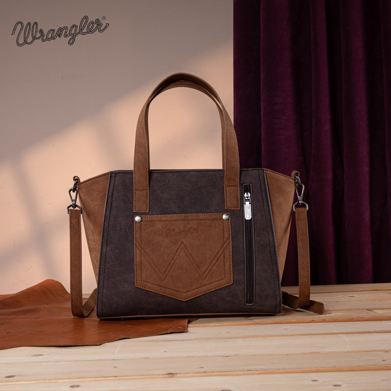 Wrangler Color Block Western Tote Bag