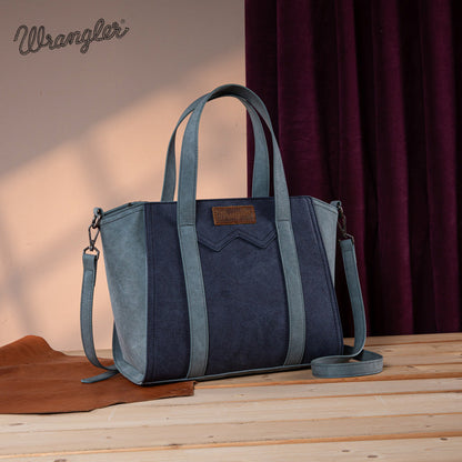 Wrangler Color Block Western Tote Bag