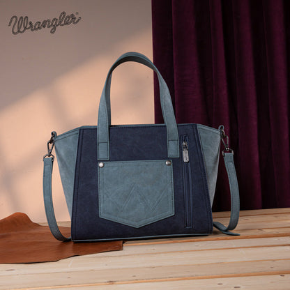 Wrangler Color Block Western Tote Bag