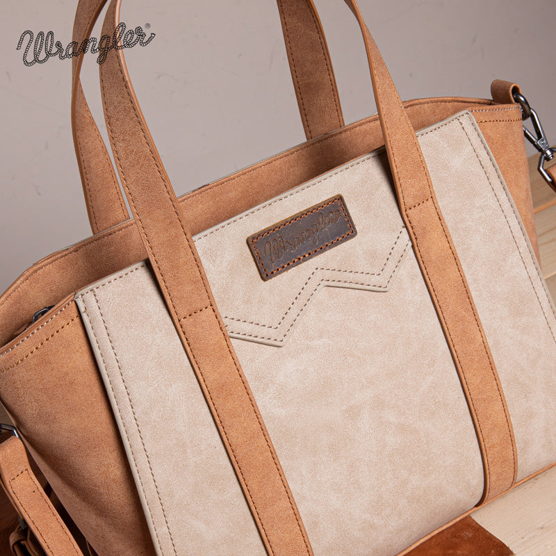 Wrangler Color Block Western Tote Bag