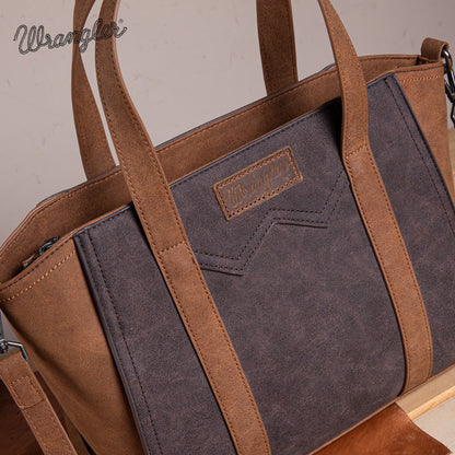 Wrangler Color Block Western Tote Bag