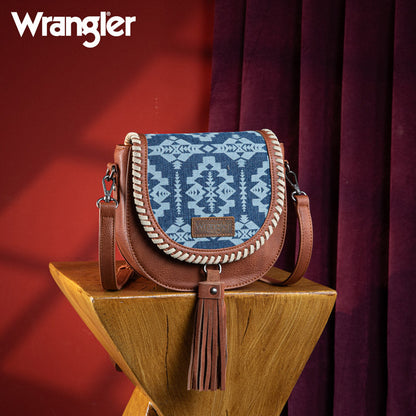 Wrangler Aztec Print Tassel Crossbody Bag