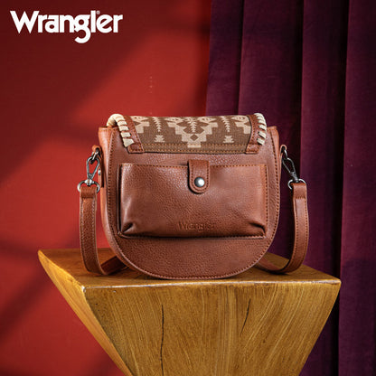 Wrangler Aztec Print Tassel Crossbody Bag