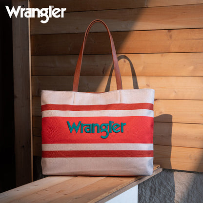 Wrangler Striped Canvas Tote Bag