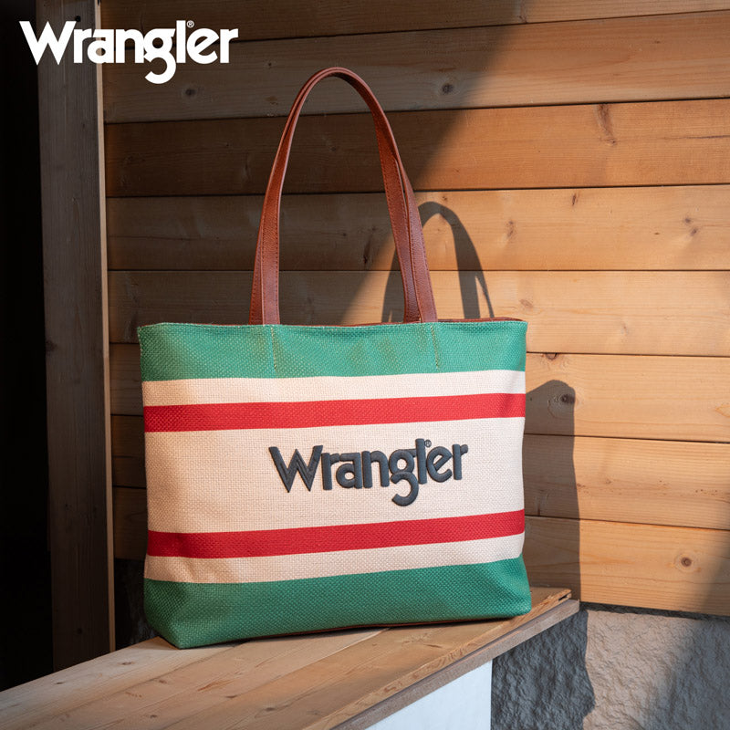 Wrangler Striped Canvas Tote Bag