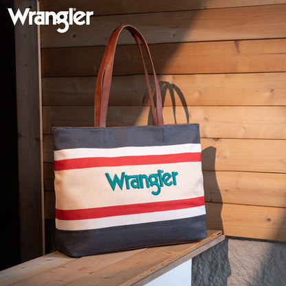 Wrangler Striped Canvas Tote Bag