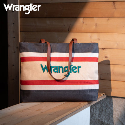 Wrangler Striped Canvas Tote Bag