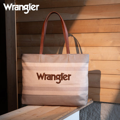 Wrangler Striped Canvas Tote Bag