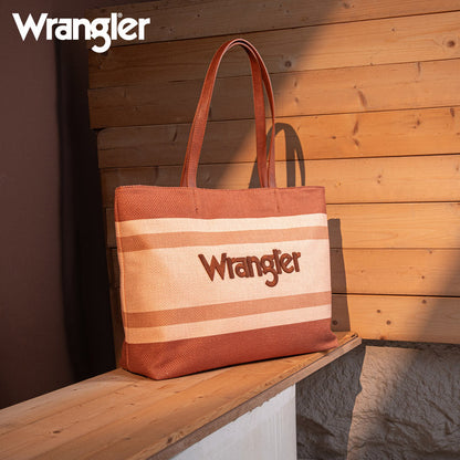 Wrangler Striped Canvas Tote Bag