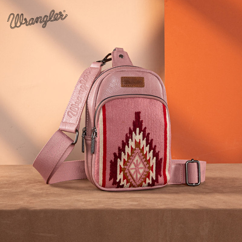 Wrangler Aztec Knitted Sling Bag