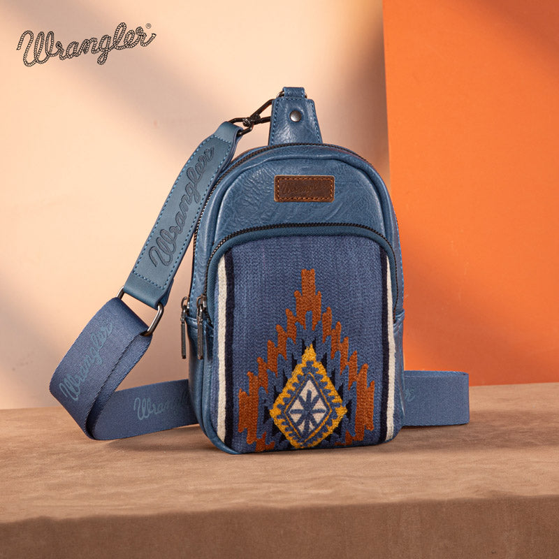 Wrangler Aztec Knitted Sling Bag