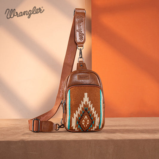 Wrangler Aztec Knitted Sling Bag