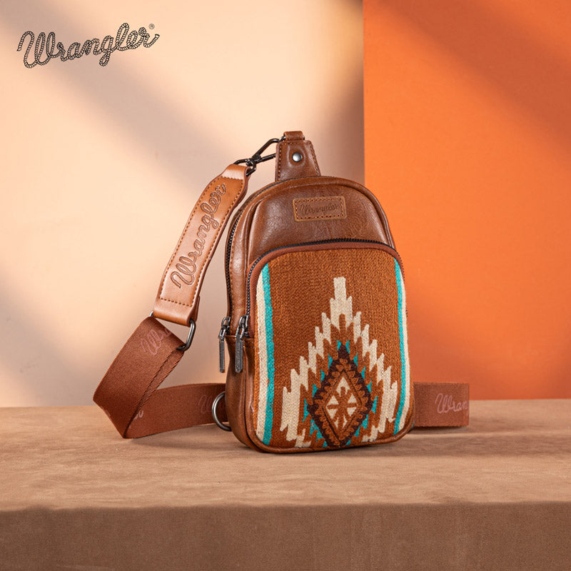 Wrangler Aztec Knitted Sling Bag