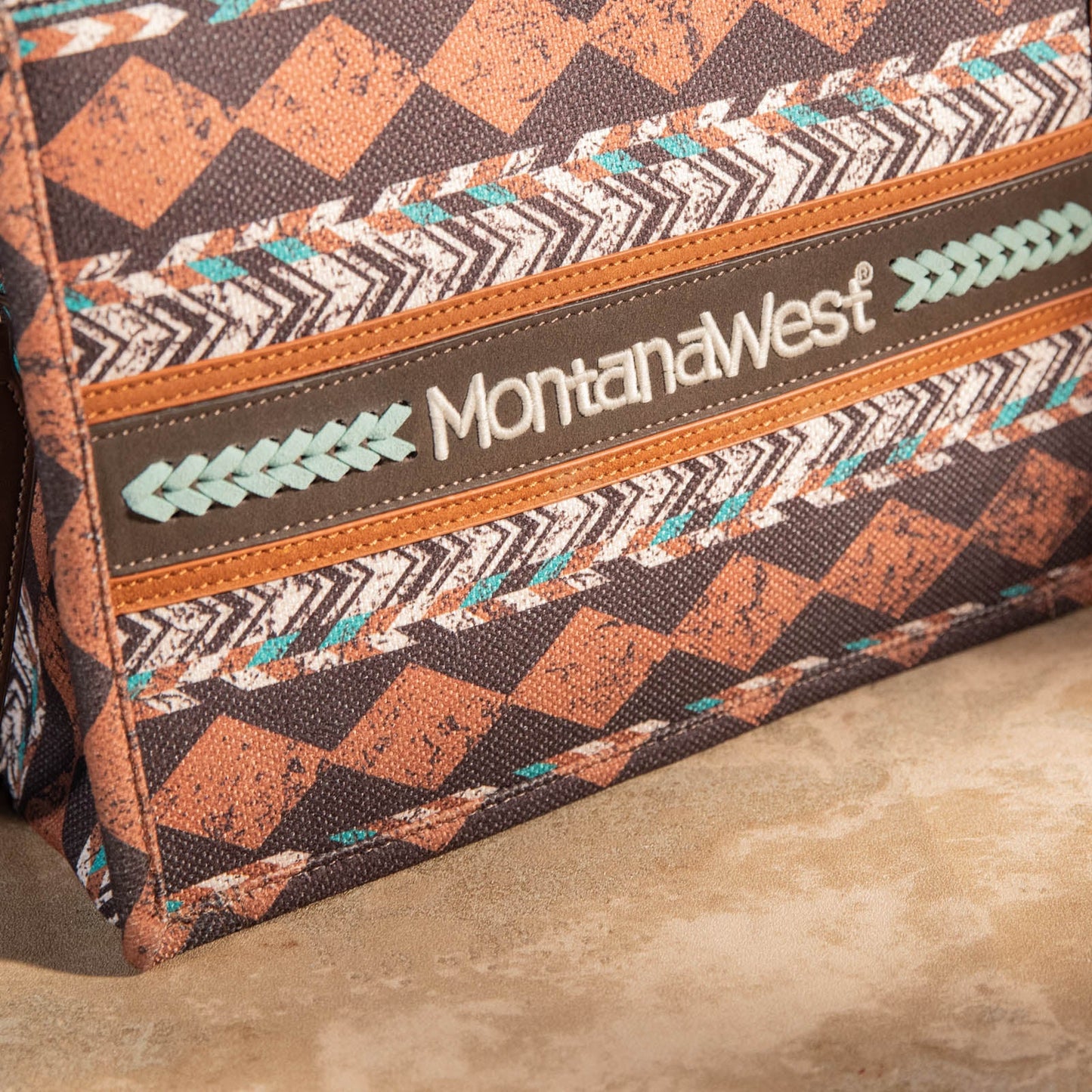 Montana West Boho Aztec Dual Sided Print Concealed Carry Canvas Tote/Crossbody Bag