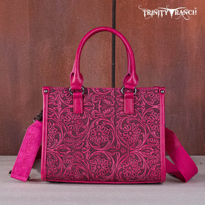 Trinity Ranch Floral Tooled Concealed Carry Tote/Crossbody