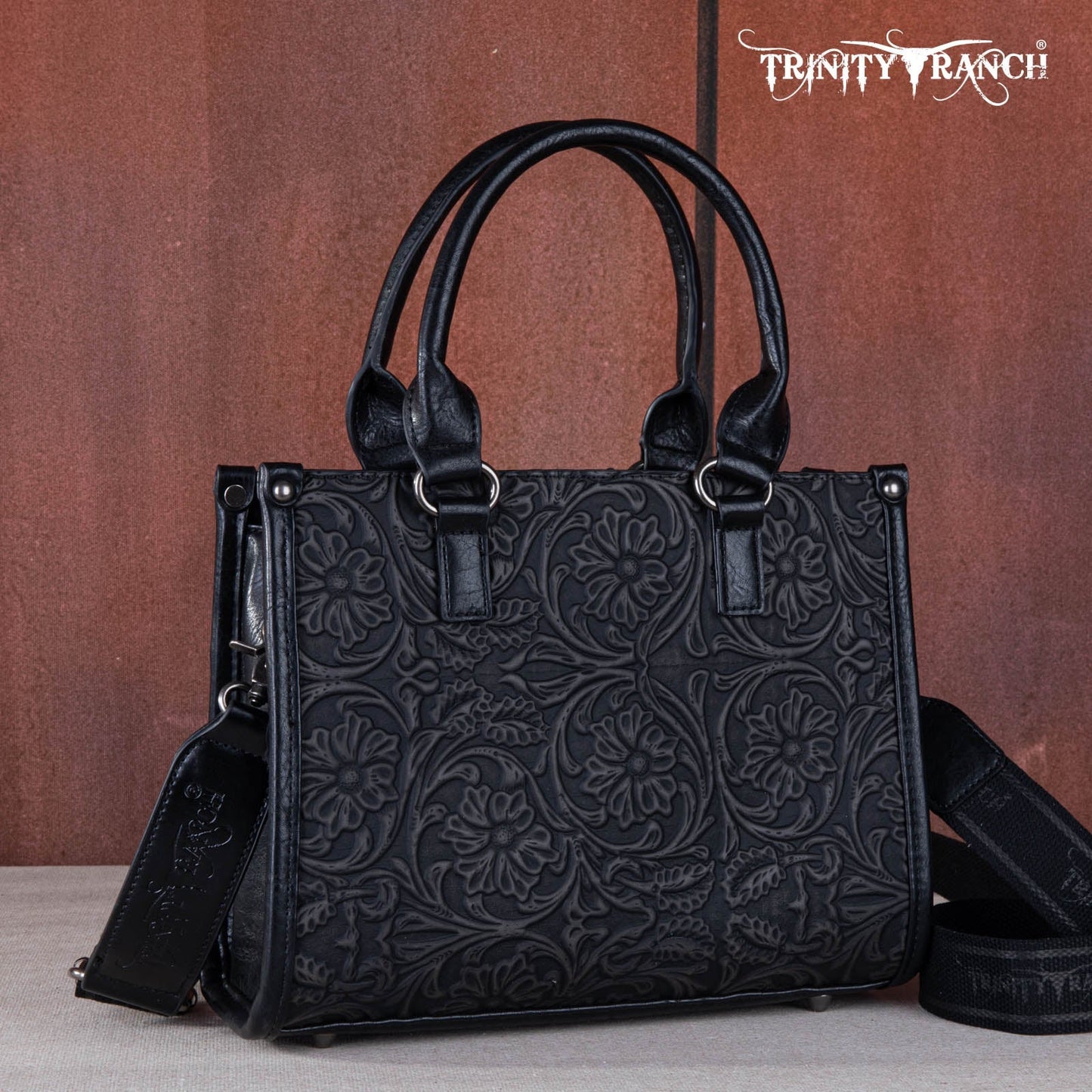 Trinity Ranch Floral Tooled Concealed Carry Tote/Crossbody