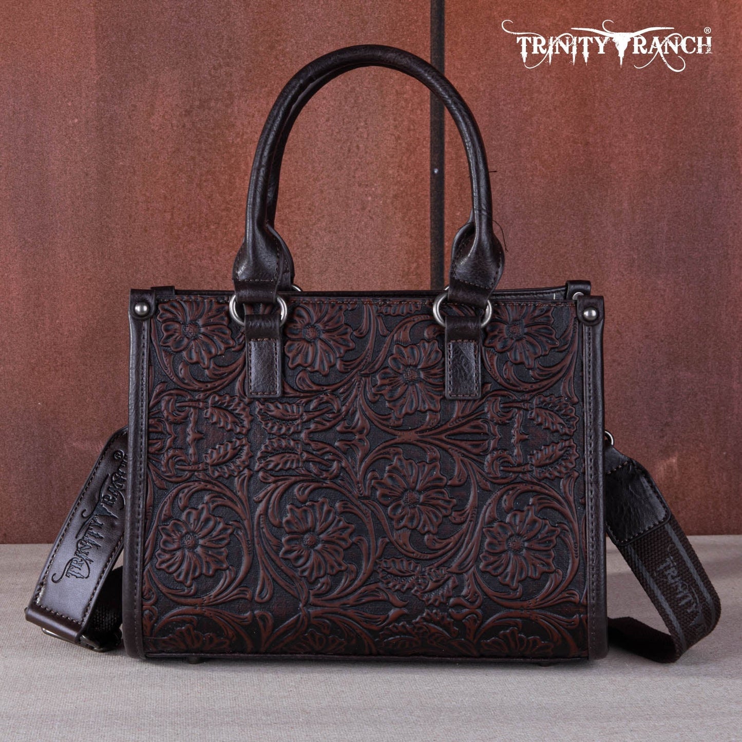 Trinity Ranch Floral Tooled Concealed Carry Tote/Crossbody