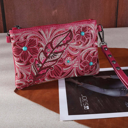 Montana West  Embroidered Floral Cut-out Collection Clutch/Crossbody