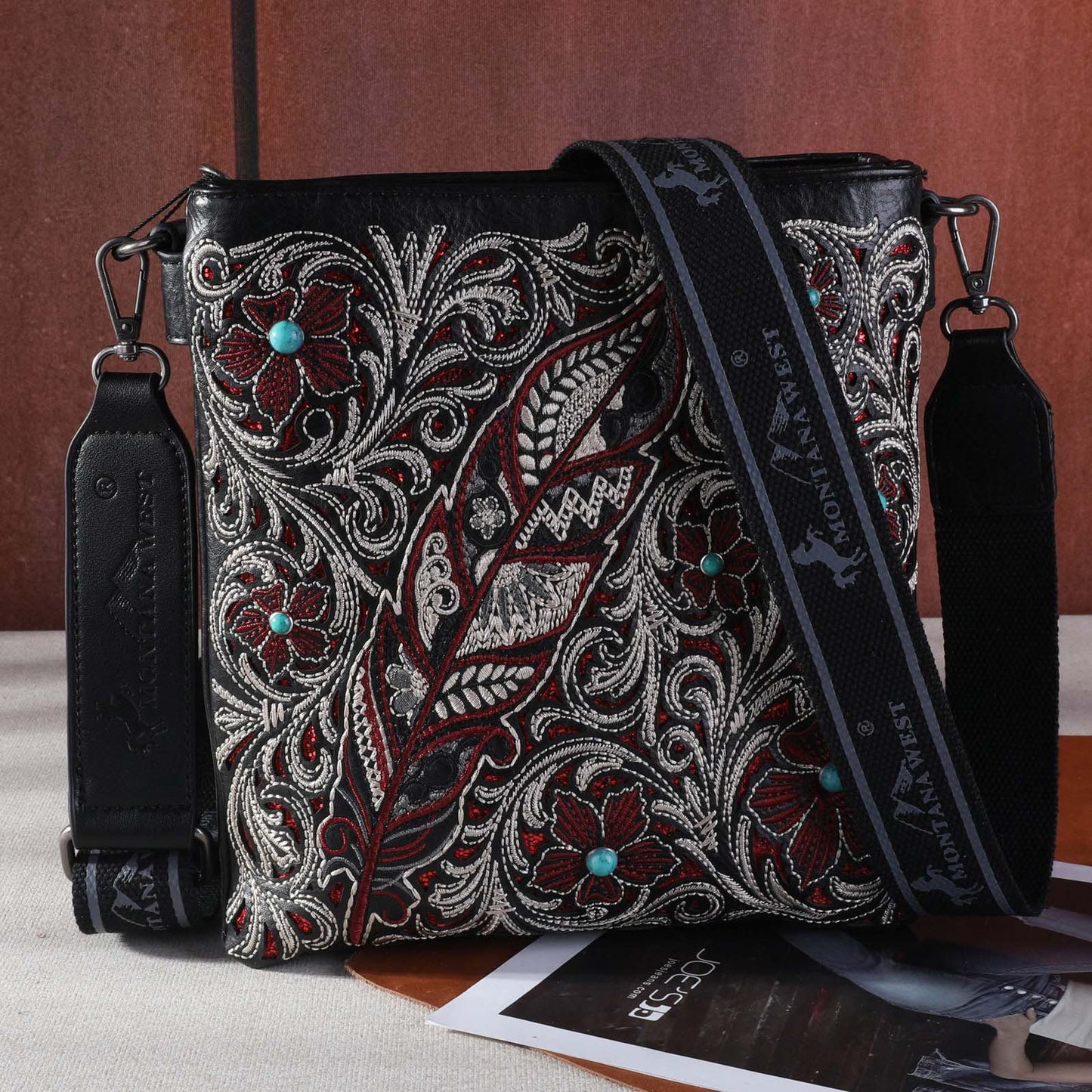 Montana West Embroidered Floral Cut-out Collection Concealed Carry Crossbody