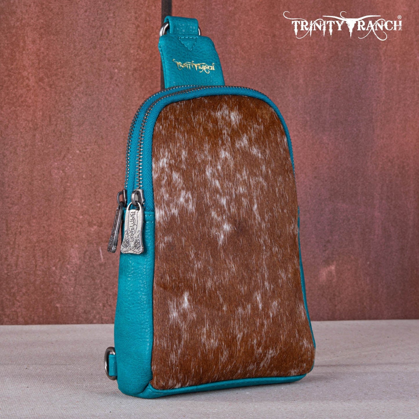 Trinity Ranch Genuine Hair-On Cowhide  Collection Sling Bag