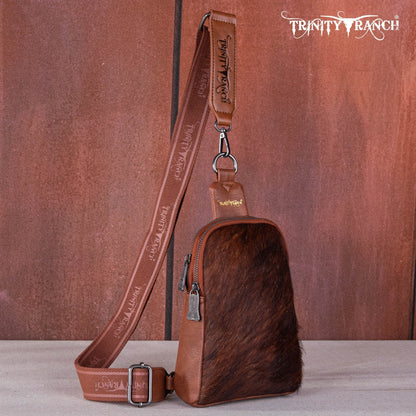 Trinity Ranch Genuine Hair-On Cowhide  Collection Sling Bag