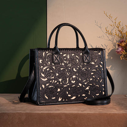 Trinity Ranch Floral Tooled Tote Bag Medium