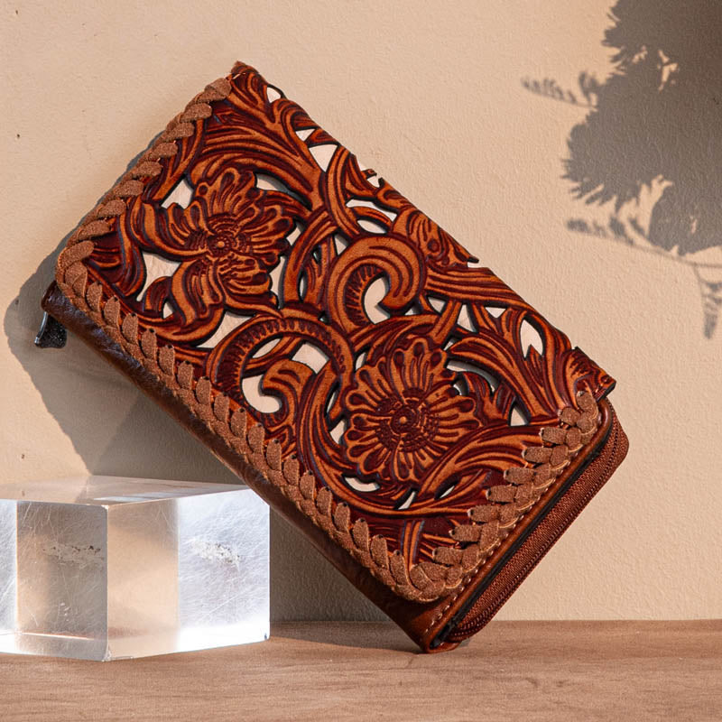 Trinity Ranch Floral Tooled Bifold Wallet