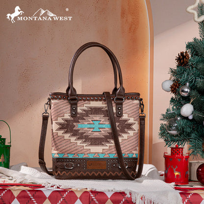 Montana West Aztec Embroidered Concealed Carry Tote Bag