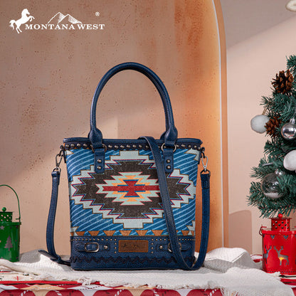 Montana West Aztec Embroidered Concealed Carry Tote Bag