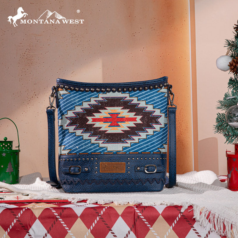 Montana West Aztec Embroidered Concealed Crossbody Bag