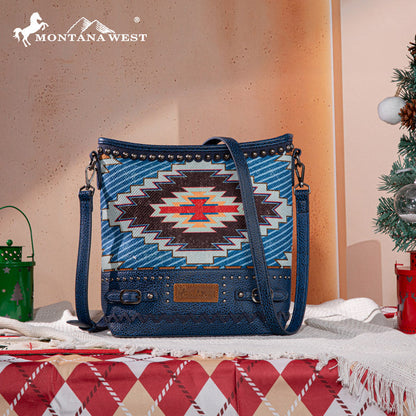 Montana West Aztec Embroidered Concealed Crossbody Bag