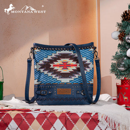 Montana West Aztec Embroidered Concealed Crossbody Bag