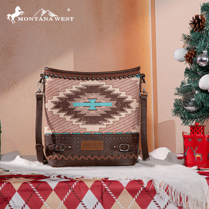 Montana West Aztec Embroidered Concealed Crossbody Bag