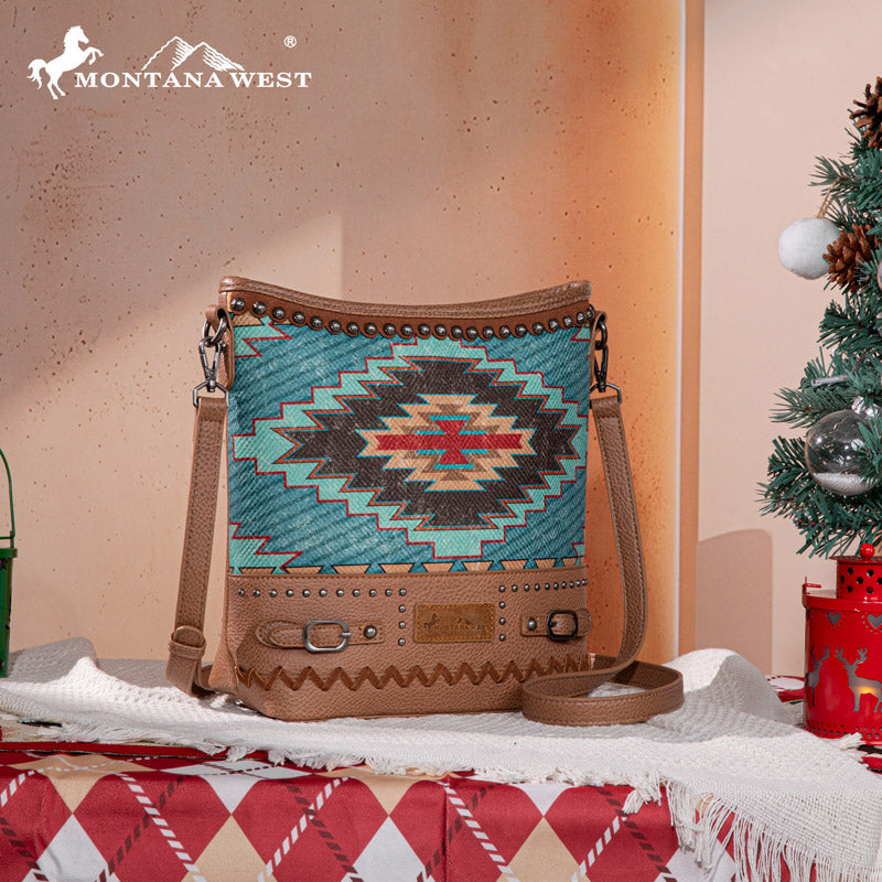 Montana West Aztec Embroidered Concealed Crossbody Bag