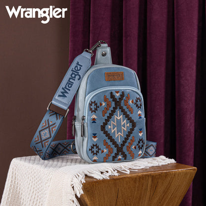 Wrangler Aztec Embroidered Whipstitch Sling Bag