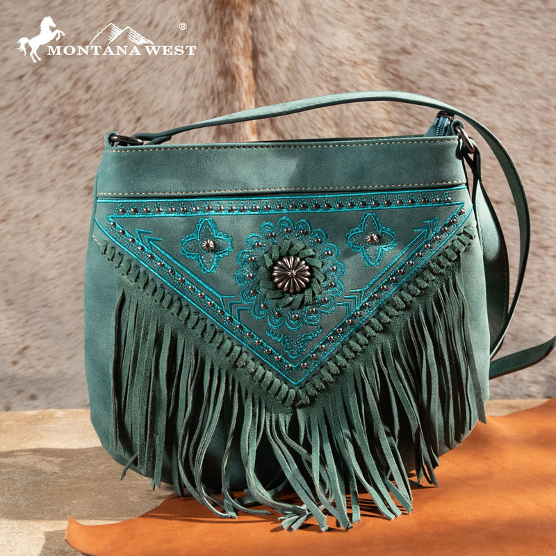 Montana West Concho Collection Concealed Carry Crossbody Bag